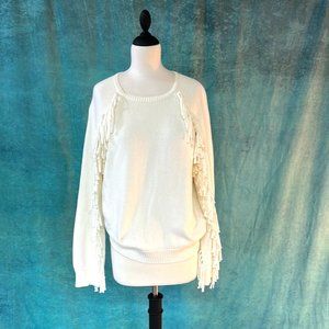 Lauren by Ralph Lauren Fringe Cream Sweater